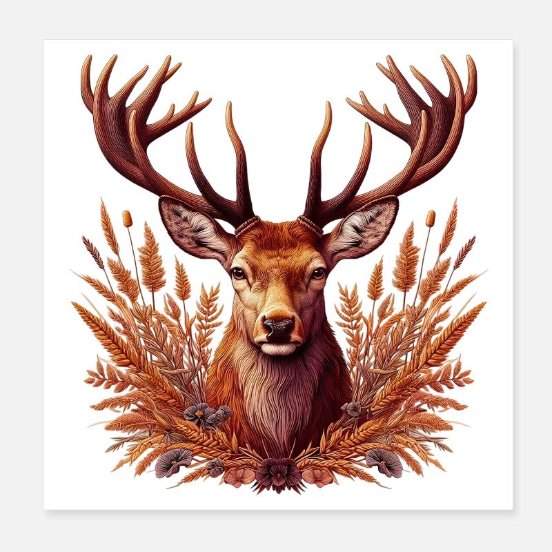 Hirsch Poster 20x20 cm