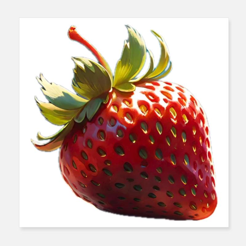 ich Liebe Erdbeeren Poster 20x20 cm