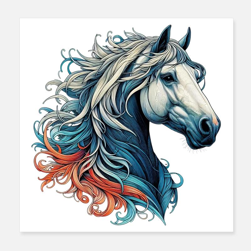 Horse Poster 8" x 8" (20x20 cm)