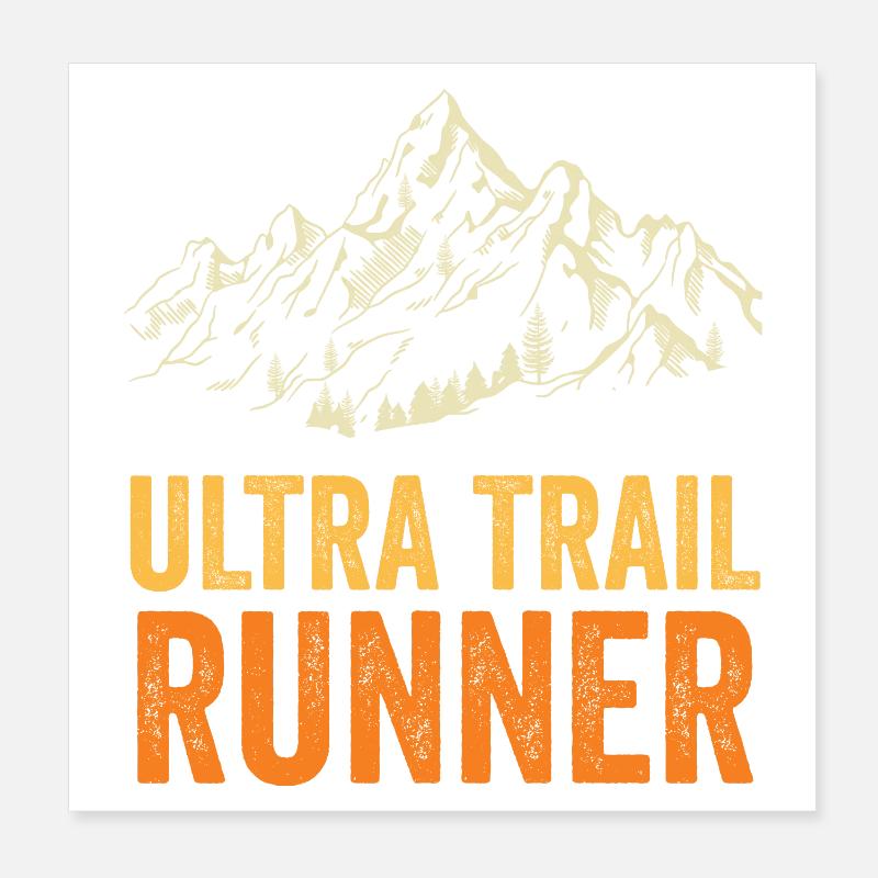 Ultra Trail Runner Poster 8" x 8" (20x20 cm)