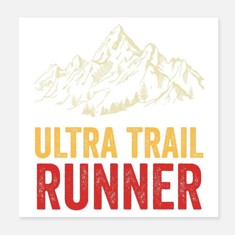 Ultra Trail Runner Poster 8" x 8" (20x20 cm)
