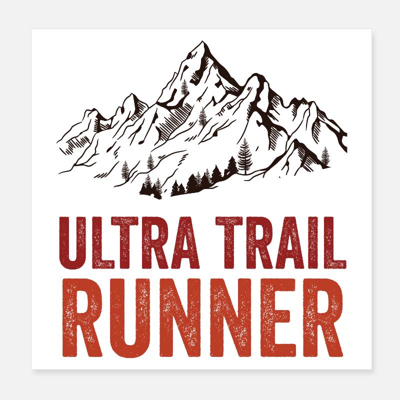 UltraTrail Runner - Poster 8" x 8" (20x20 cm) - white