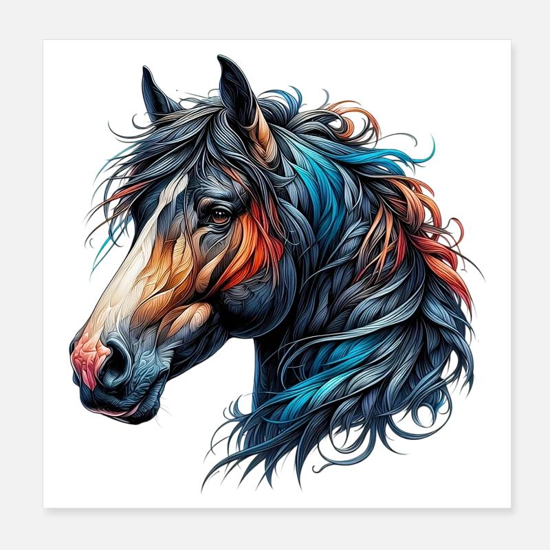 Pferd Poster 20x20 cm