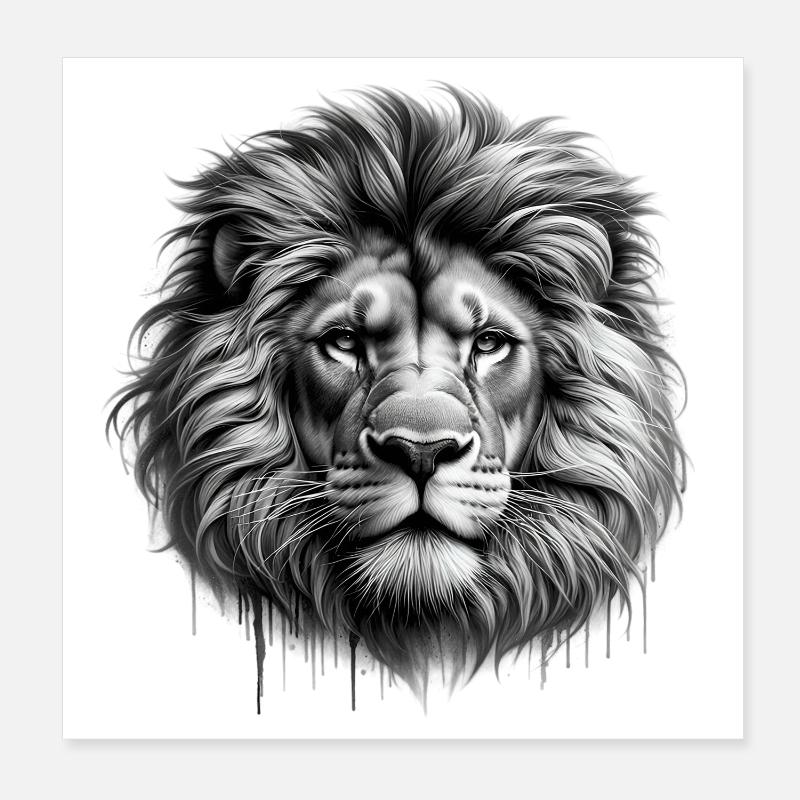 Löwe Poster 20x20 cm