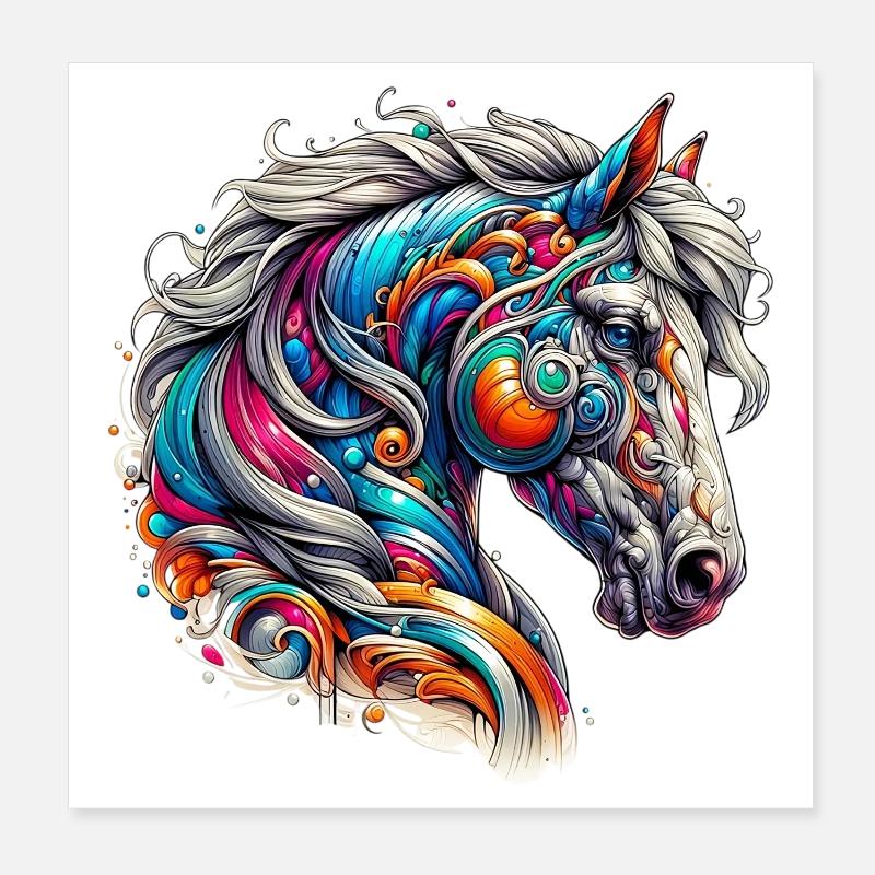 Cheval Poster 20 x 20 cm