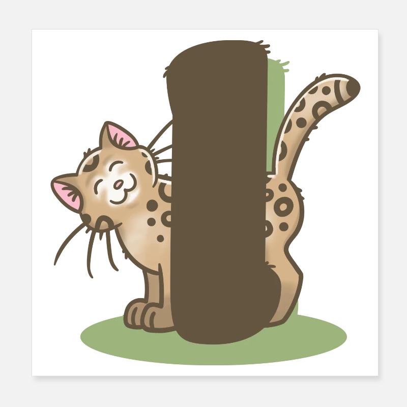 Katze Buchstabe I Poster 20x20 cm