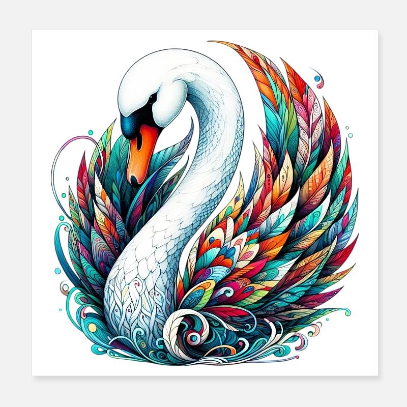 Schwan Poster 20x20 cm