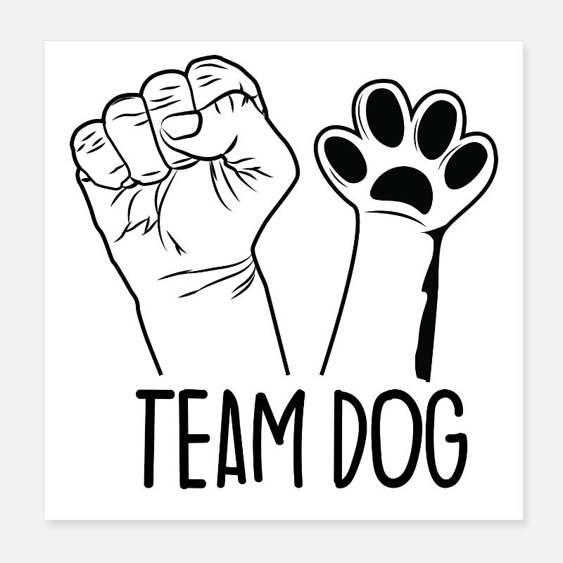 Team Dog - Poster 20x20 cm - Weiß