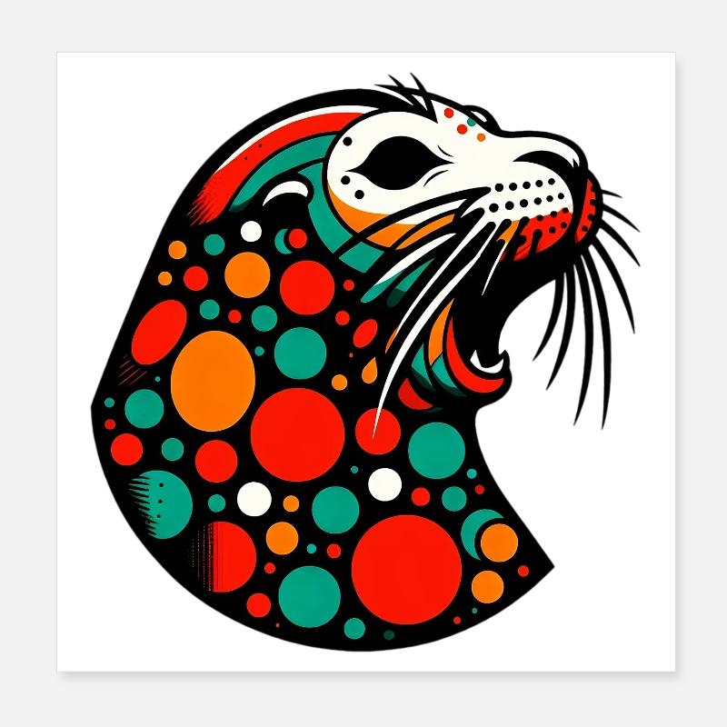 Phoque Poster 20 x 20 cm