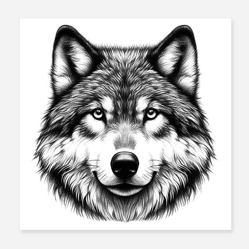 Wolf Poster 20x20 cm