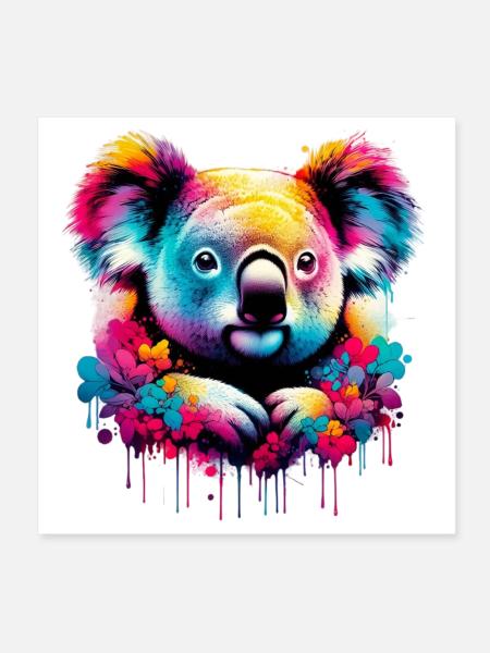 Koala - Poster 8" x 8" (20x20 cm) - white - Front