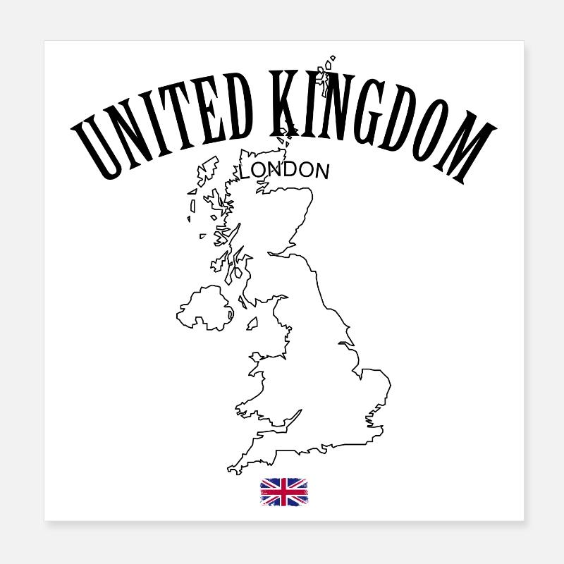Royaume-Uni Poster 20 x 20 cm