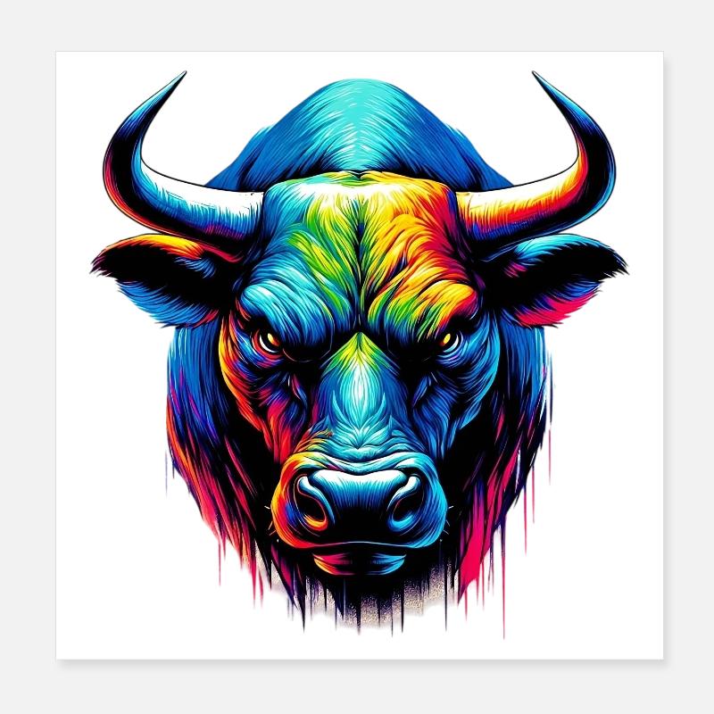 Stier Poster 20x20 cm