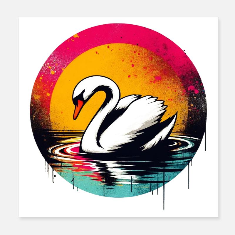 Cygne Poster 20 x 20 cm