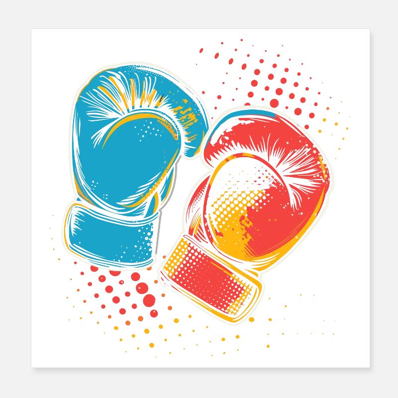 Boxhandschuhe Grafik Poster 20x20 cm