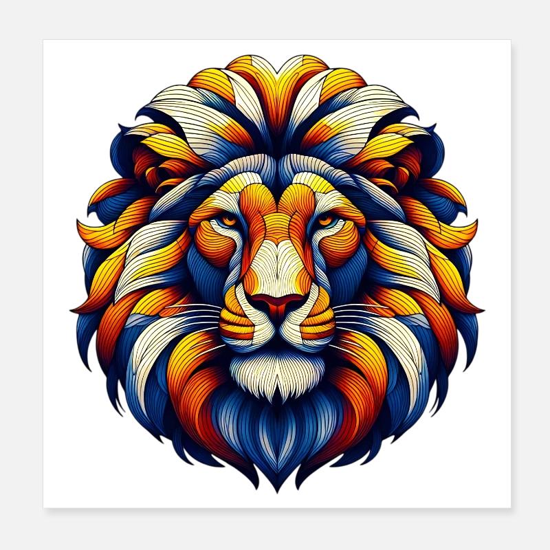 Lion Poster 8" x 8" (20x20 cm)