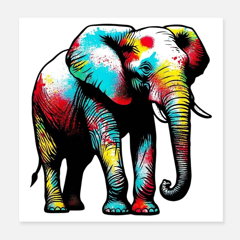 Elefant Poster 20x20 cm