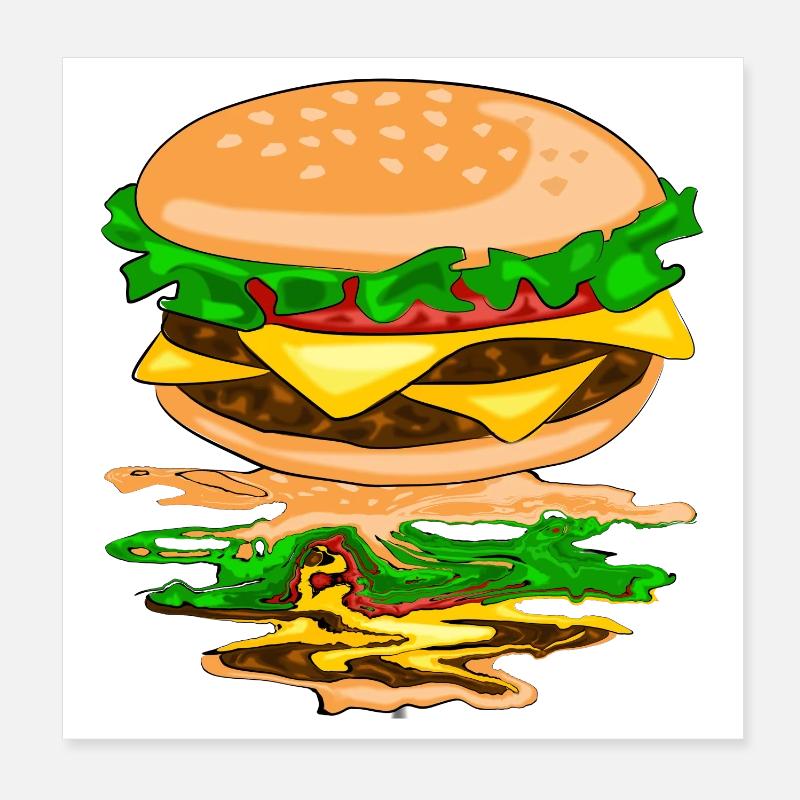Hamburger avec un reflet Poster 20 x 20 cm