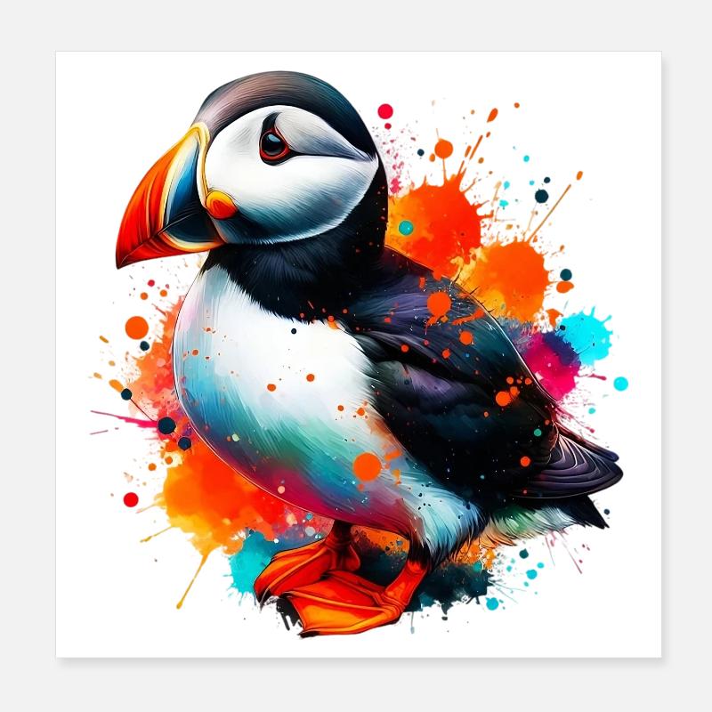 Papageitaucher Poster 20x20 cm