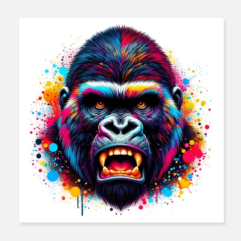 Gorilla Poster 20x20 cm