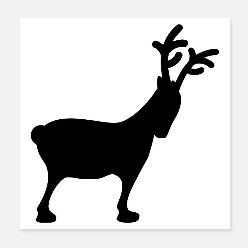 Rentier Xmas5 Poster 20x20 cm