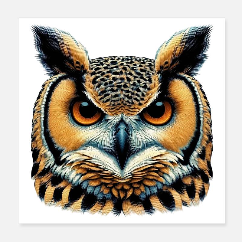 Eule Poster 20x20 cm