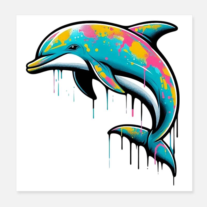Delfin Poster 20x20 cm