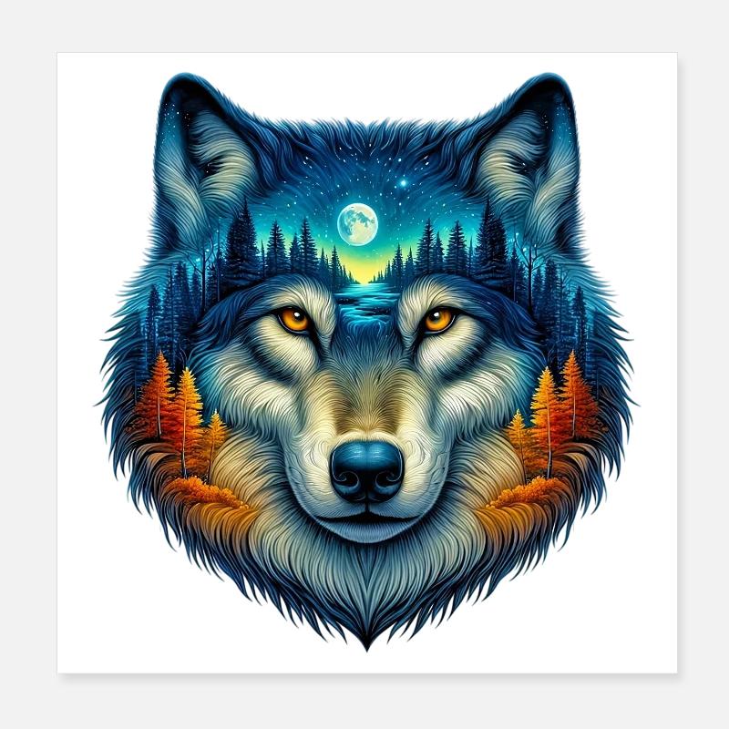 Wolf Poster 20x20 cm