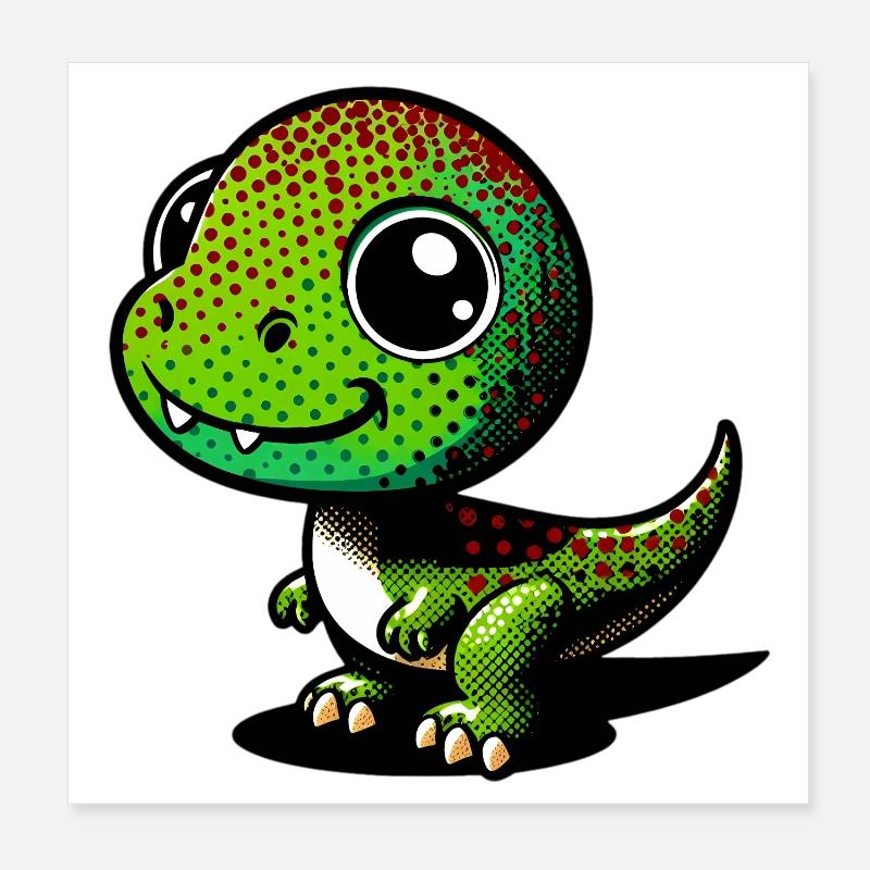 Dinosaur Poster 8" x 8" (20x20 cm)