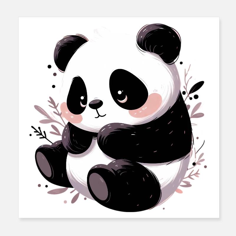 Panda Poster 8" x 8" (20x20 cm)