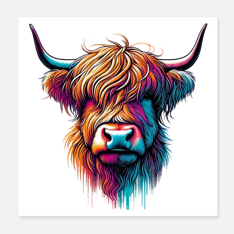 Vache écossaise des Highlands Poster 20 x 20 cm