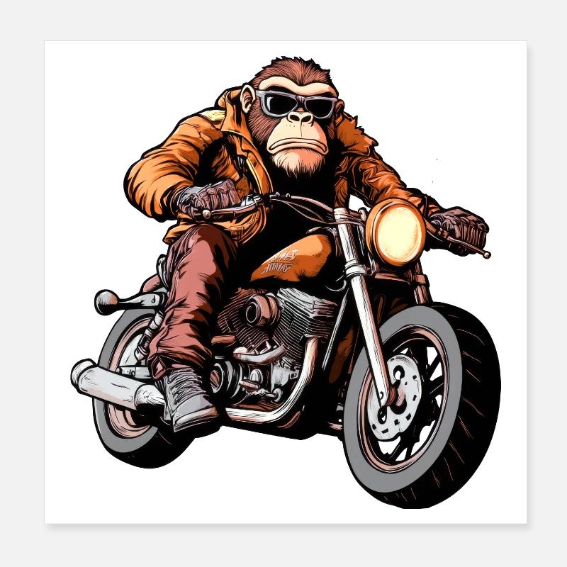 Singe Moto / Moto Singe Poster 20 x 20 cm