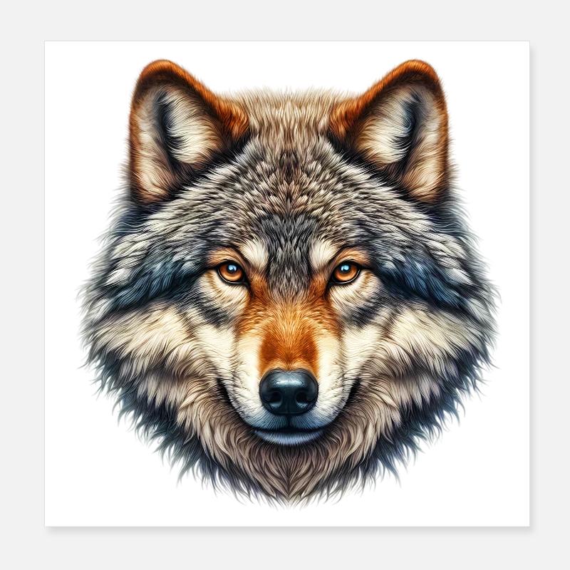 Wolf Poster 20x20 cm
