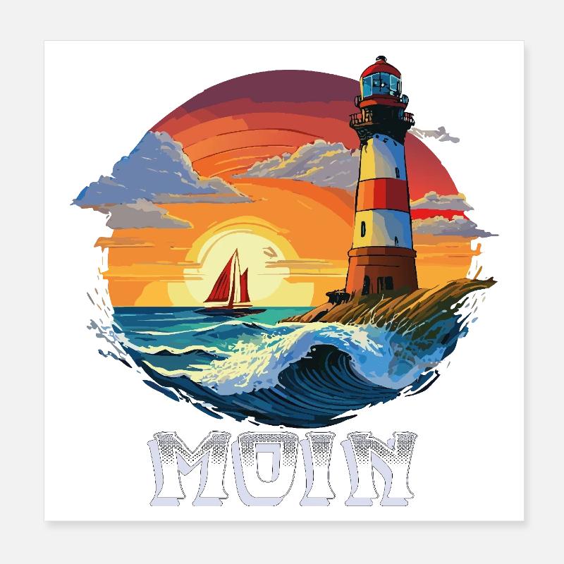 Moin Lighthouse Poster 8" x 8" (20x20 cm)