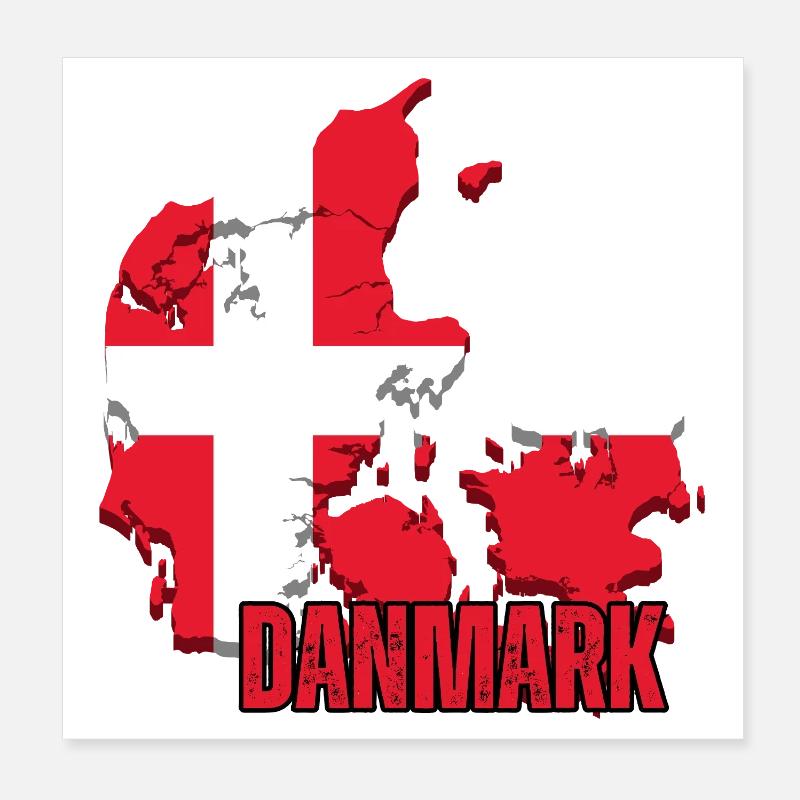 Fierté danoise, drapeau du Danemark Poster 20 x 20 cm