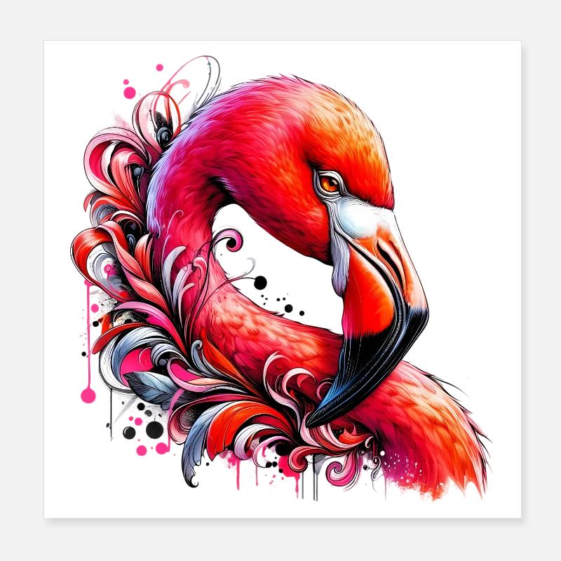 Flamant Poster 20 x 20 cm