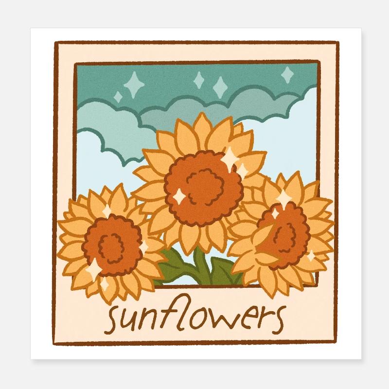 Sonnenblumen Sofortbild Design Poster 20x20 cm