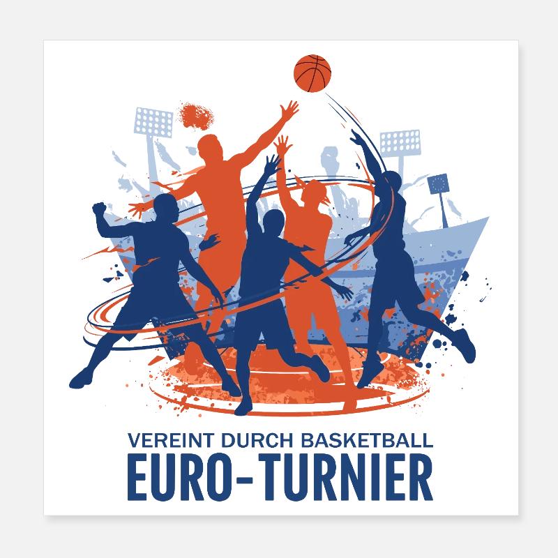 Basketball Turnier Poster 20x20 cm