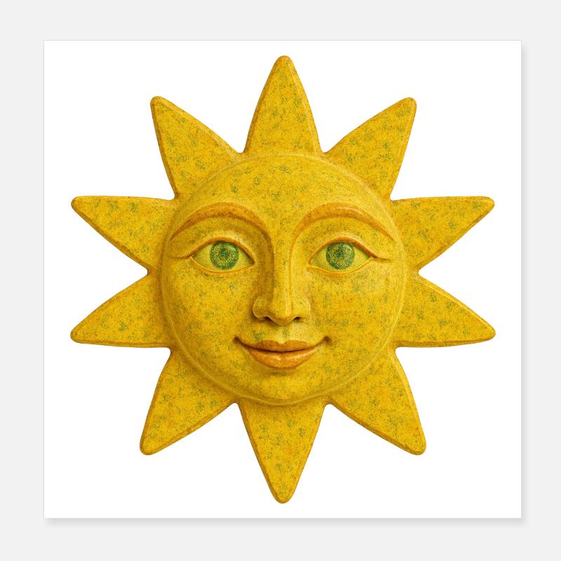 Yellow Sun Poster 8" x 8" (20x20 cm)