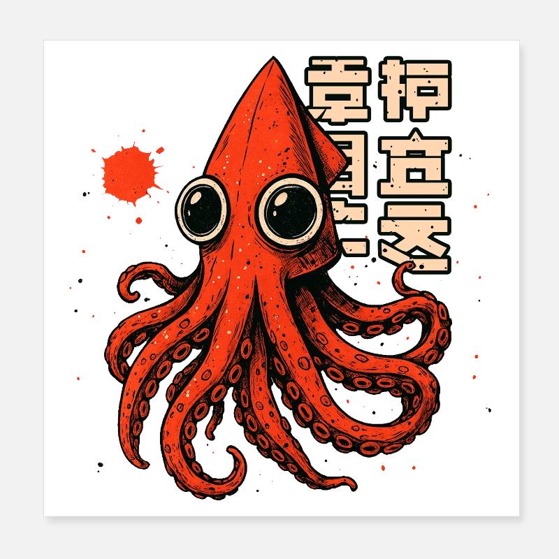 TSHIRT DE CALAMAR Poster 20 x 20 cm