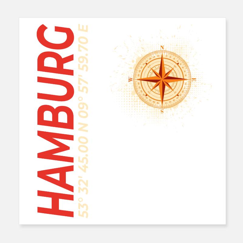 Hamburg Poster 20x20 cm