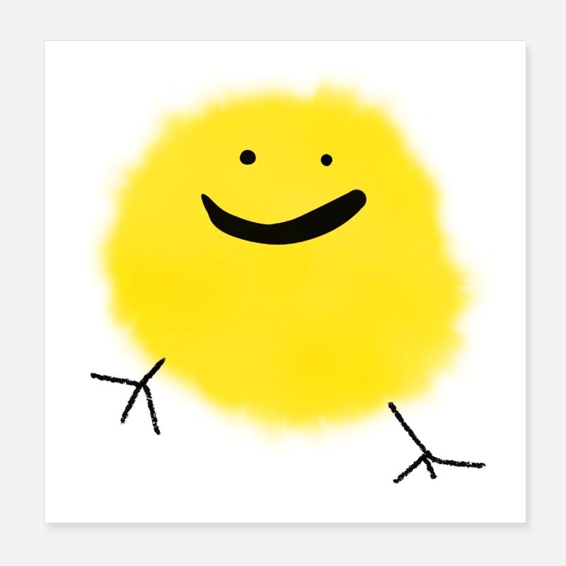 Chick Easter smile funny kids fluffy cute fan Poster 8" x 8" (20x20 cm)