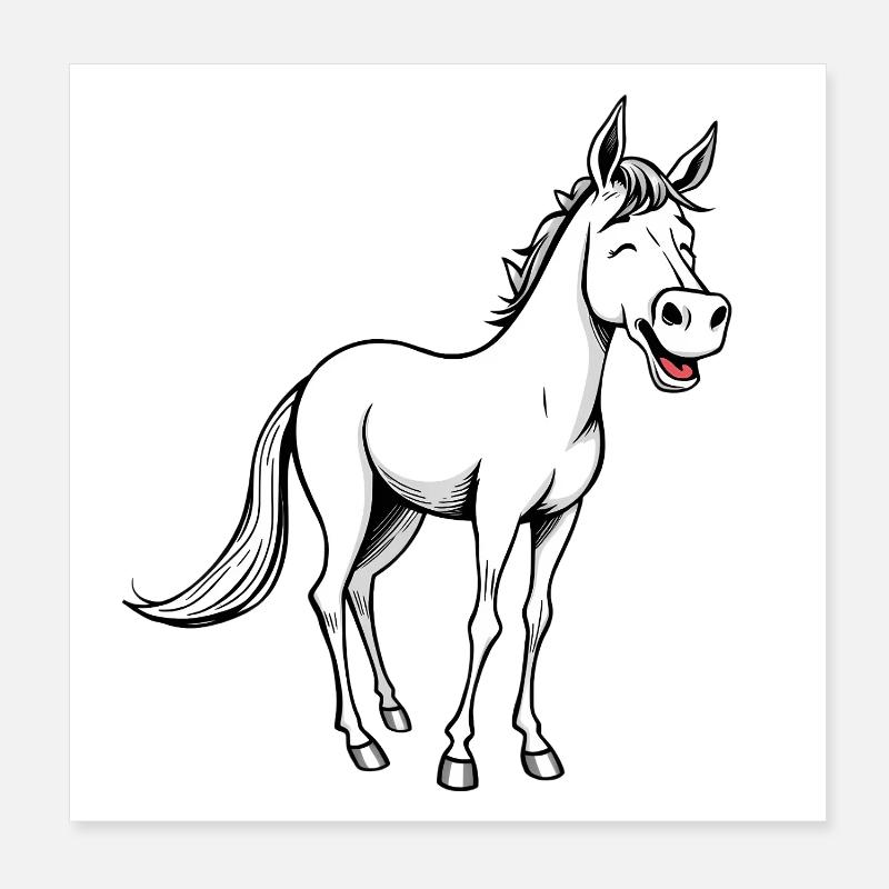 Drôle de cheval Poster 20 x 20 cm