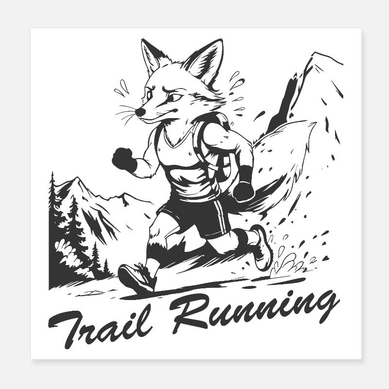 Trail running Poster 20 x 20 cm