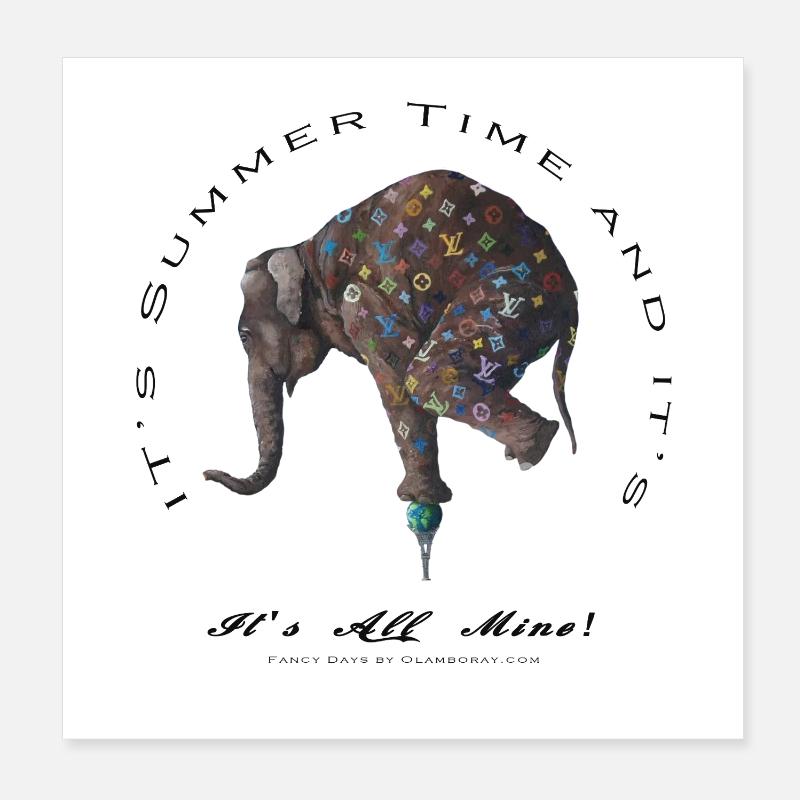 Éléphant mode  Poster 20 x 20 cm