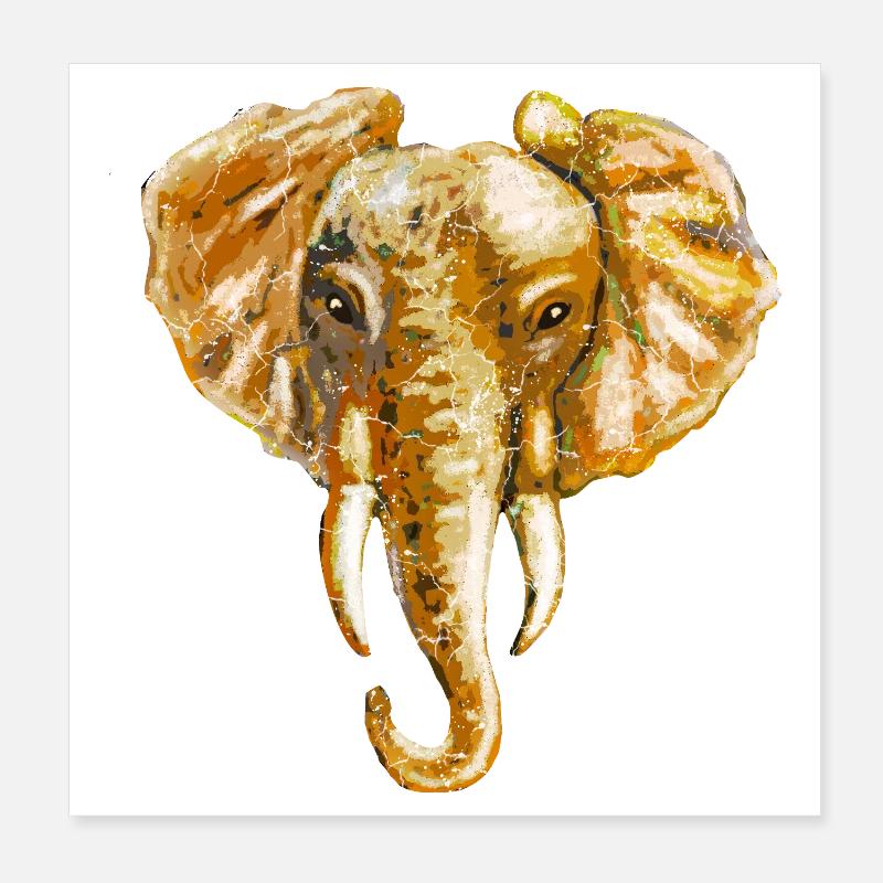 Éléphant Poster 20 x 20 cm