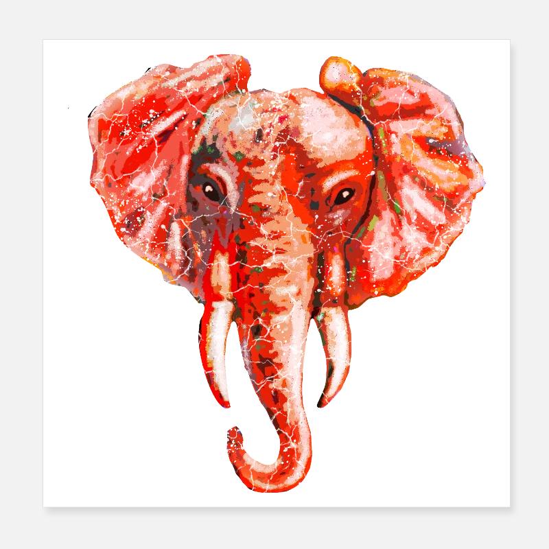 Éléphant Poster 20 x 20 cm
