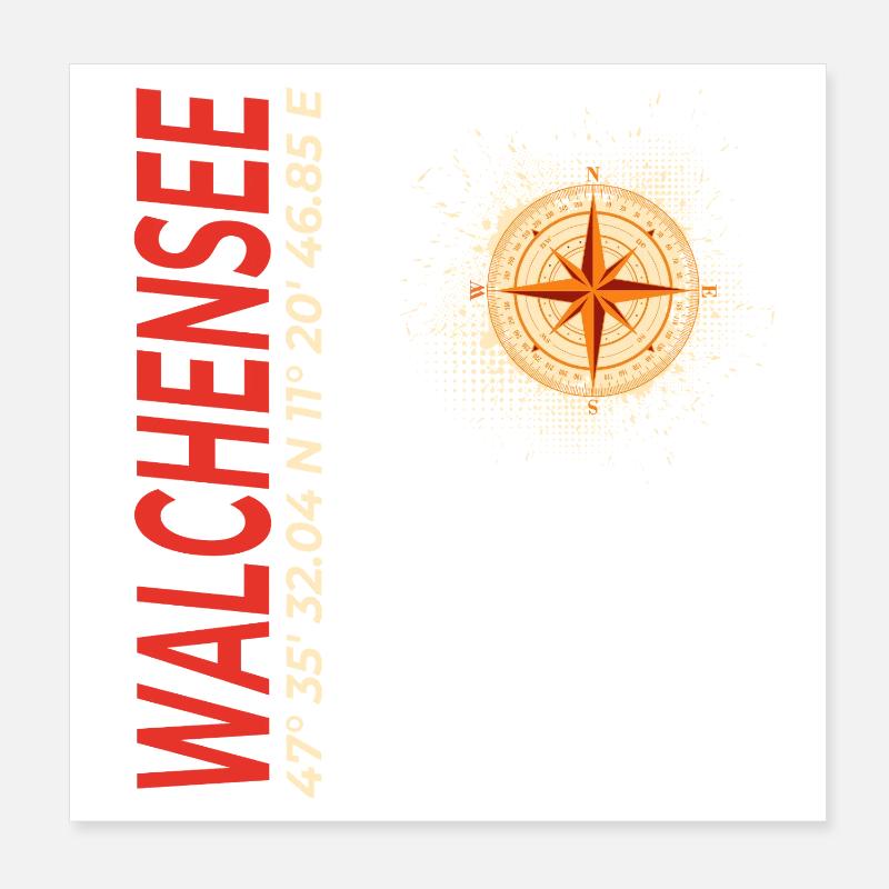 Walchensee Poster 20x20 cm