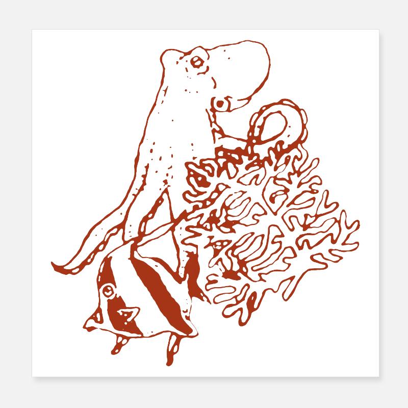 KRAKE Poster 20x20 cm