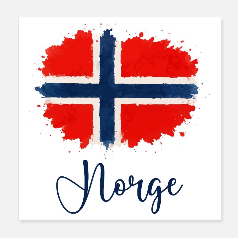 norway-norge-flag Poster 8" x 8" (20x20 cm)